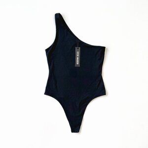 Steve Madden Fauna One Shoulder Bodysuit Black XS